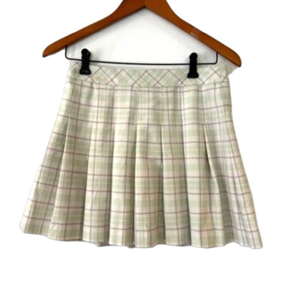 Sunday Best Sun Deh Ariztia Green Mini Pleated Skirt Green Plaid Schoolgirl 6